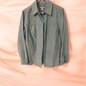 Croft & Barrow Teal Casual Button-Down Shirt